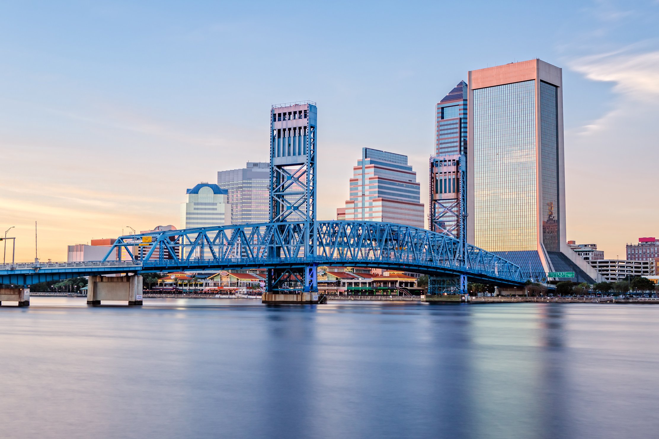 Skyline of Jacksonville, FL and Main Street Bridge